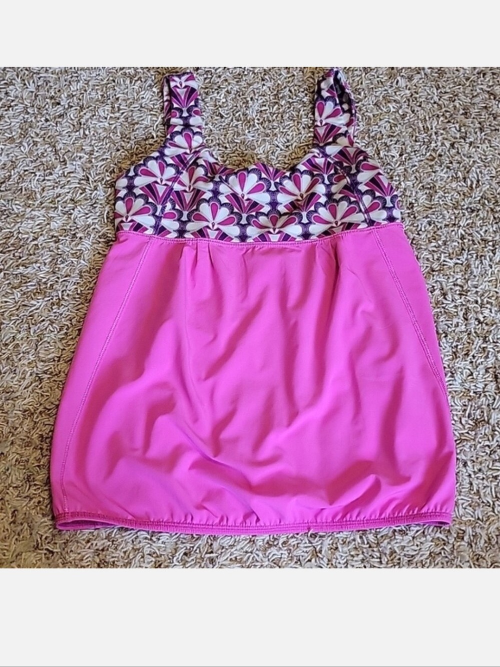 Ivivva by LuluLemon pink/ purple sports bra tank top Girls 12 like new